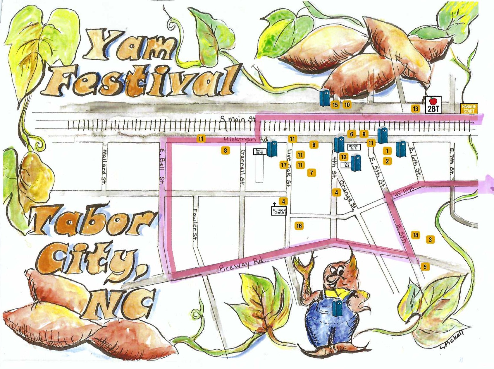 Yam Festival Parade Map 2023